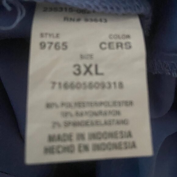 Sanibel Scrubs ~ Women’s Top ~ Size 3XL ~ Light Blue ~ NEW without Tags - Picture 3 of 4